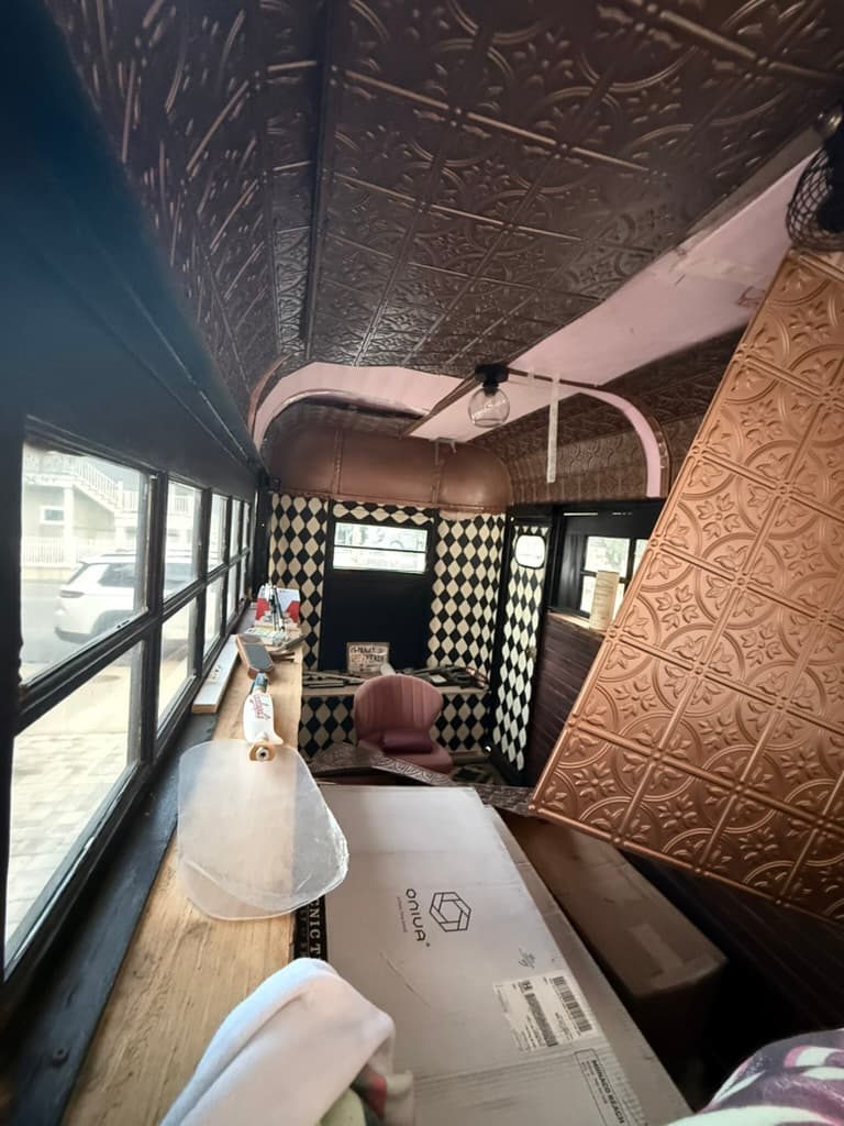 Pressed tin interior detail